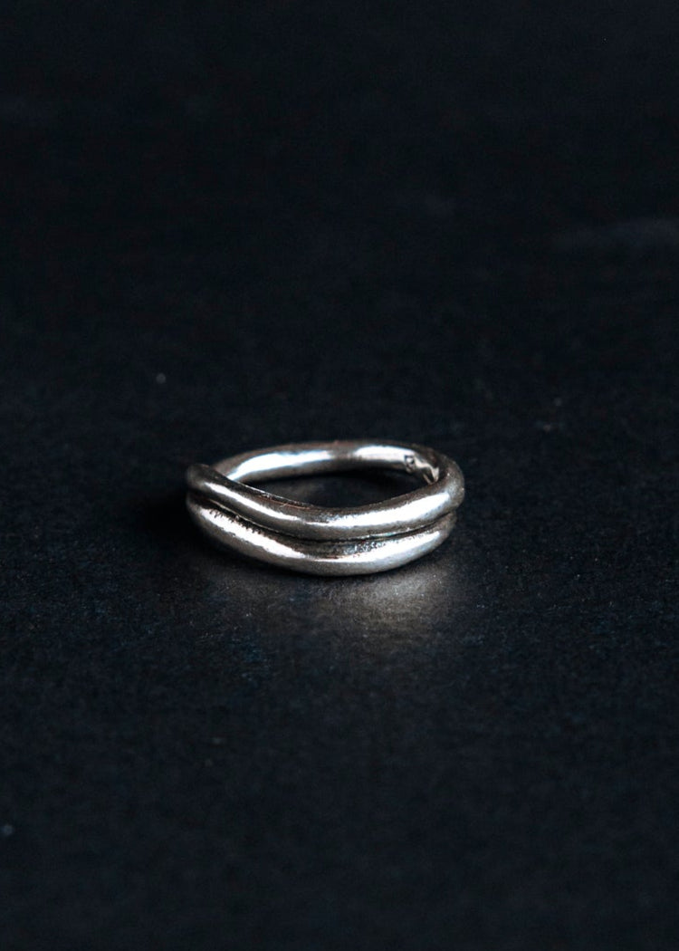 Silver Overlap Ring