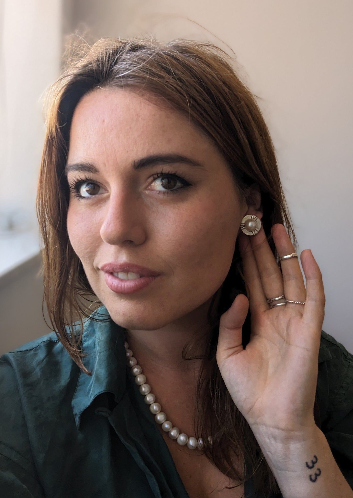 Pearl Wheel Earrings
