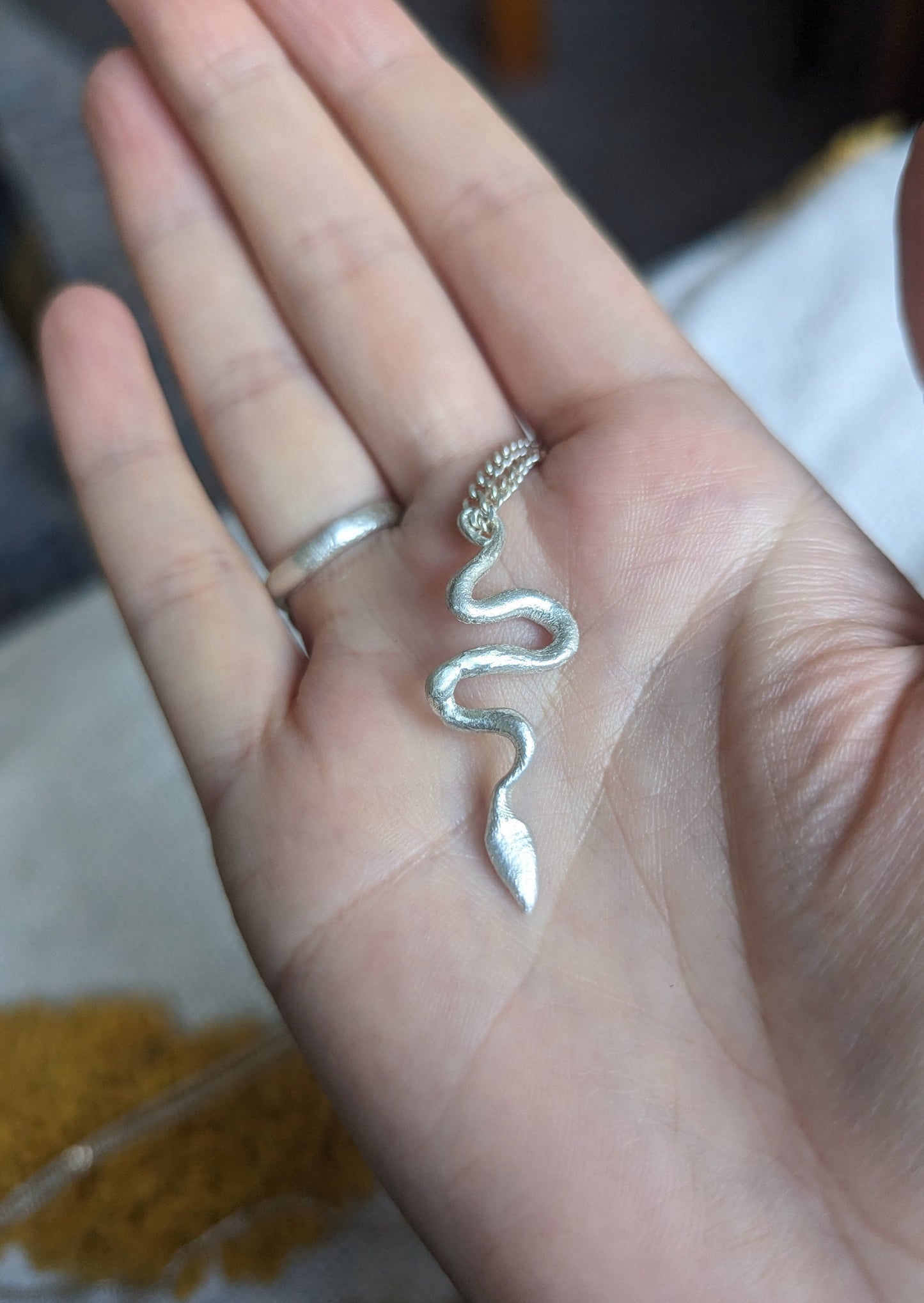 Summer snake pendant and chain